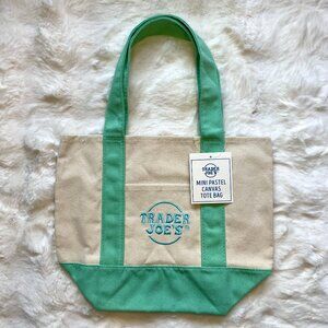 NWT Trader Joe's Pastel Mini Tote - Green